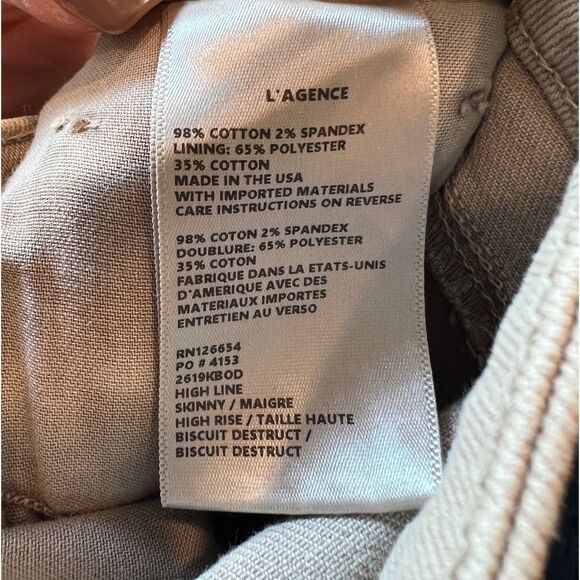 COPY - LAGENCE High Line Distressed Jean Biscuit Taupe Crop Jean - Picture 7 of 9